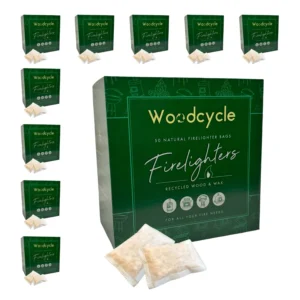 Natural Firelighter Bags: 500 Recycled Wood Firelighter Tea Bags